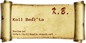 Koll Beáta névjegykártya